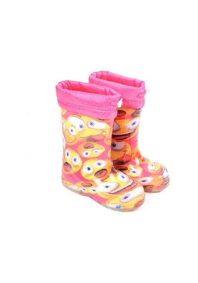 Ayakcenter 21-14 Srb Pembe Emoji Kürklü Kız Çocuk Çizme Pembe