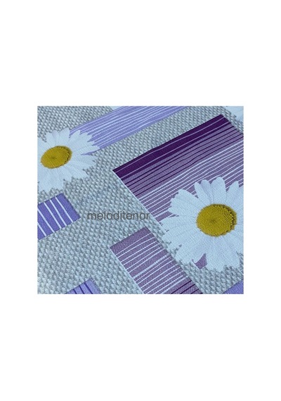 Kenarı Dantelli Astarlı Dökümlü Silinebilir Papatya Pvc Dikdörtgen Muşamba Masa Örtüsü 122 X 155 Cm Mor