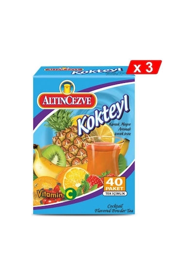 Altıncezve Kokteyl Aromalı Tek İçimlik İçecek Tozu 3'lü 40 x 1.5 G