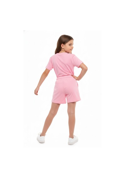 Toontoy Kids Toontoy Kız Çocuk Beli Lastikli Bağlamalı Nakışlı Şort 25051 Pembe