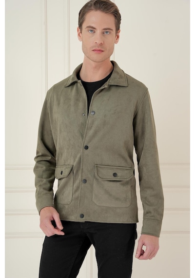 Efor Comfort Fit Mono Yaka Kapaklı Cep Casual Haki Ceket C 699 Haki