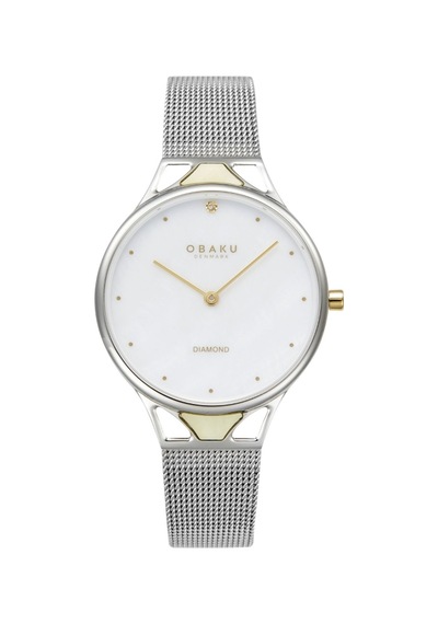 Obaku Denmark V302lxcwmc Quartz Çelik Hasır Gri Safir Cam 32 Mm Kadın Kol Saati Gri