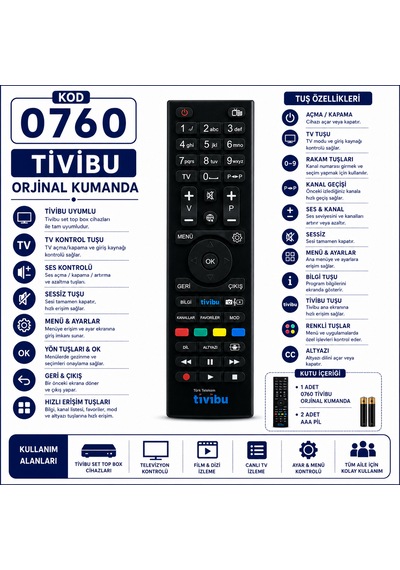 Tivibu 0760 Türk Telekom Tv Box Kumandası