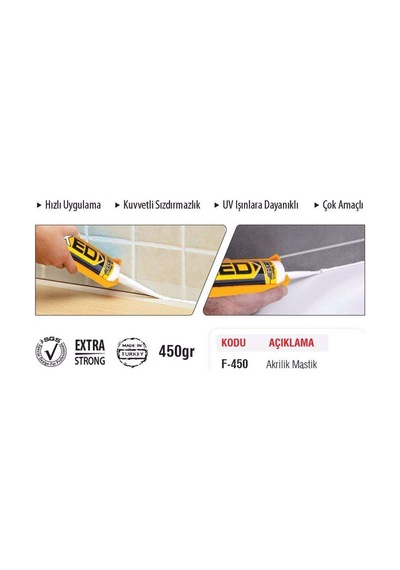 Sgs Fıxed F-450 Silikonize Akrilik Mastik 450Gr. Kuvvetli Sızdır Çok Renkli