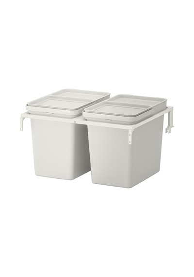 Ikea Hållbar Çöp Ayırma Çözümü 44 Lt 3 Parça Beyaz - Açık Gri