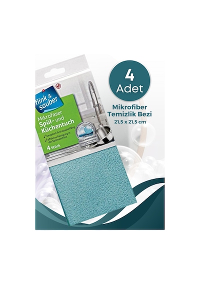 Grimorlife 4 Lü Ultra Emici Yumuşak Dayanıklı Mikrofiber Temizlik Bezi 21,5 X 21,5 Cm- İz Bırakmaz