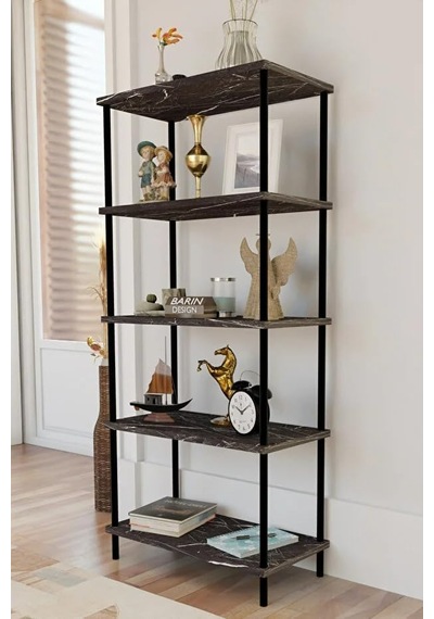 5 Raflı Modern Metal Gövdeli Kitaplık Çevir-tak Kolay Kurulum Çalışma Odası, Salon, Ofis Kullanımı Siyah Mermer Çok Renkli 5 Raflı Modern Metal Gövdeli Kitaplık Çevir-tak Kolay Kurulum Çalışma Odası, Salon, Ofis Kullanımı Siyah Mermer Çok Renkli