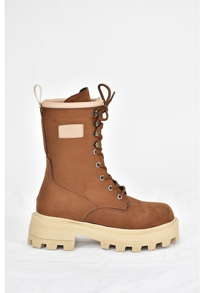 Fox Shoes Taba Kalın Taban Bağcıklı Kadın Postal Bot L973916002