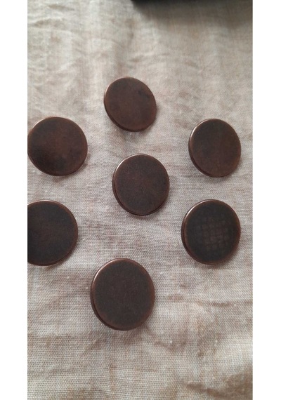 Antık Bakır Metal Düğme 16 Mm 7 Adet