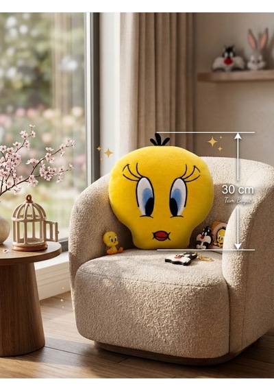 30 Cm Tweety Peluş Yastık Oyuncak Civciv Oyuncak Peluş Yastık Sarı