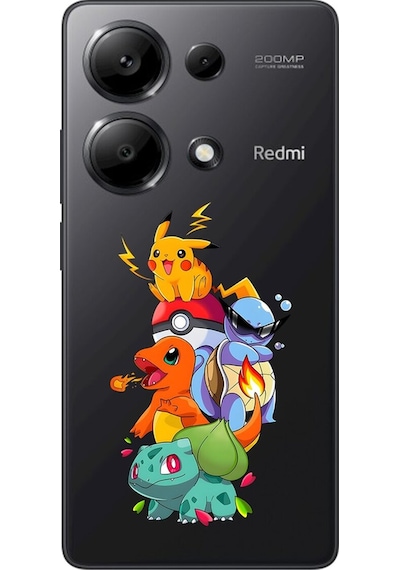 Xiaomi Redmi Note 13 Pro Uyumlu Şeffaf Kılıf Pokemon 1 Tasarımlı
