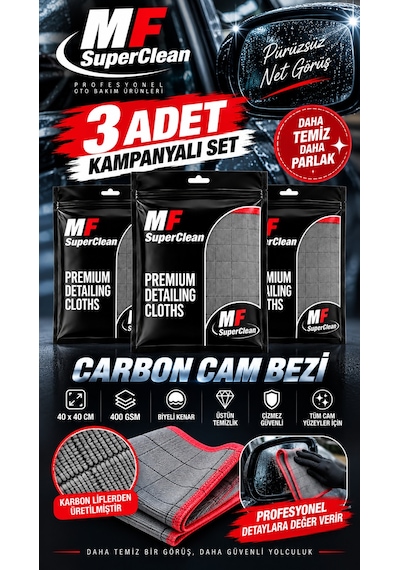Carbon Cam Bezi - 3 Adet - 400 Gsm - Karbon Cam Bezi