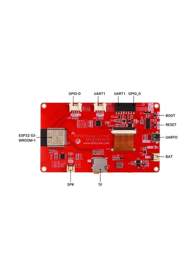 Crowpanel Basic 4.3" Esp-32 Hmı Dokunmatik Ekran 480x272