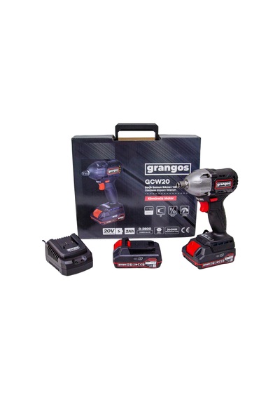 Grangos GCW20-T2 20v 2 Ah Çift Akülü Somun Sıkma Sökme 1/2 360 Nm