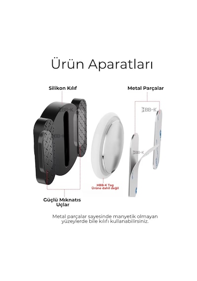 Apple Uyumlu AirTag Manyetik Kılıf Tekli Paket