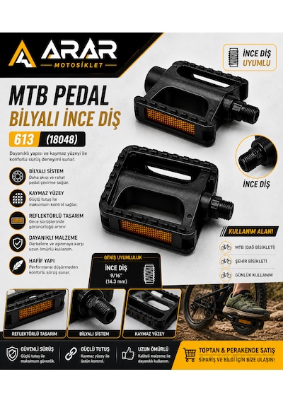 Mtb Pedal Bilyalı İnce Diş 613 18048