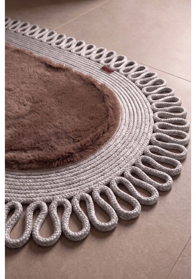 Banyo Paspası Takımı 60x100+40x60 Cm Dış Trikot Mouss Kahve & Gümüş Kahve - Gümüş