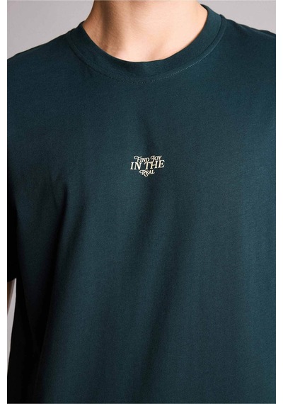 Defacto Mini Baskılı Yeşil Erkek T-shirt G3213ax/gn1079 Yeşil
