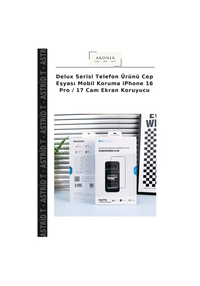 Delux Serisi Telefon Ürünü Cep Eşyası Mobil KorumaApple iPhone Uyumlu 16 Pro / 17 Cam Ekran Koruyucu