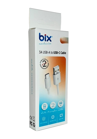 Bix BX-UC03C 3A Type-C 1M Data Şarj Kablosu