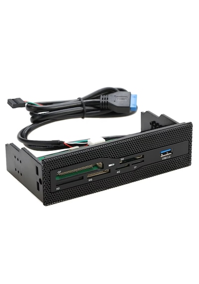 6087 Usb 3.0 Ön Panel 5.25 İnç Dahili Kart Okuyucu Cf Sd Tf Ms M2 Xd Çoklu Medya
