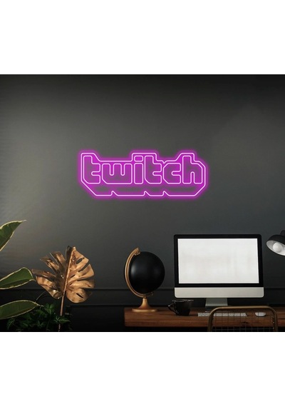 Twitch Yazılı Neon Tabela Turkuaz