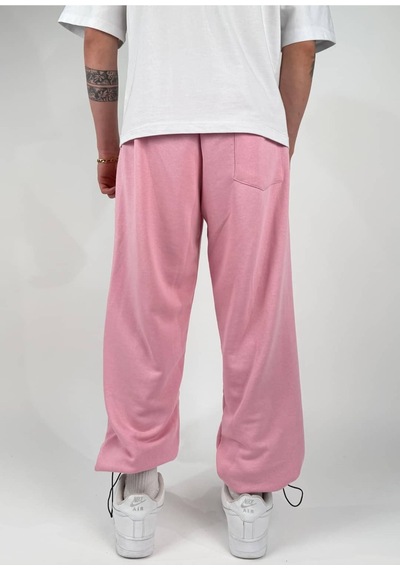 Zaee Yazlık Revenge Oversize Taşlı Eşofman Altı Pembe