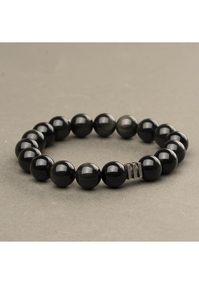 Obsidyen Doğal Taş Bileklik 10 Mm Ruh Temizliği Renkli