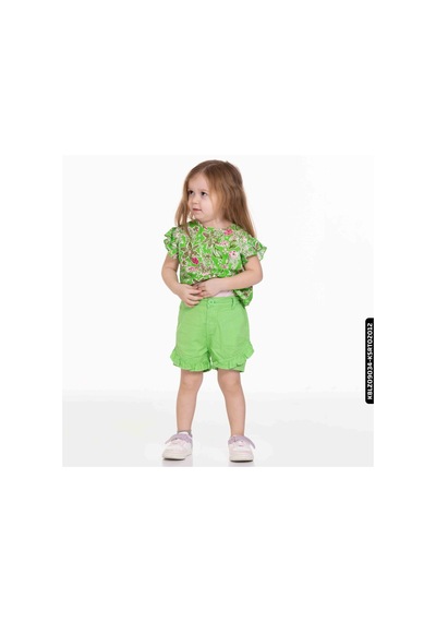 Xo Kids Kız Fırfırlı Şort 9 Ay - 2 Yaş 54716 Ksrt02012 Yeşil