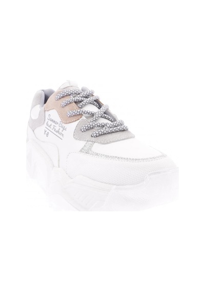 Dgn 65131-22y Kadın Mega Kalın Taban Ön Yüzü Sim Detaylı Sneakers Ayakkabı Beyaz