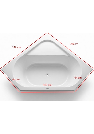 Duravit - 140x140 Cm Köşeli Panelsiz, Ayaksız Küvet Beyaz - Opal04576-