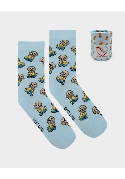 Gost Liria Cute Dog Socks Desenli Unisex Soket Çorap Mavi