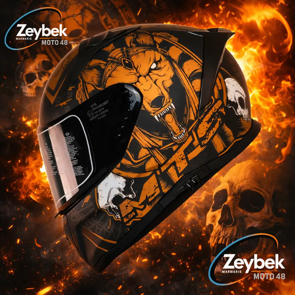 M-801 Snake Anubis Fiber Kask Güneş Vizörlü & İnterkom Uyumlu Snake Anubis