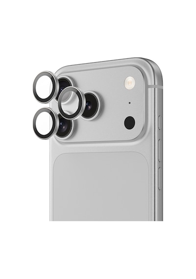 Apple Uyumlu iPhone 17 Pro Dr Safir Kamera Lens Koruyucu Gümüş