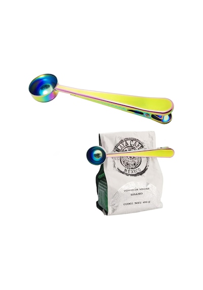Renkli Çelik Kahve Ölçü Kaşığı Paket Klipsi Cin108ml