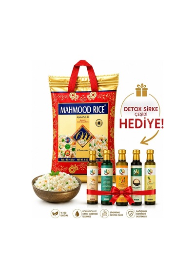 Mahmood Rice 1121 Basmati Pirinç 4 Kg +promar Ananaslı Detox 250 Ml Hediye