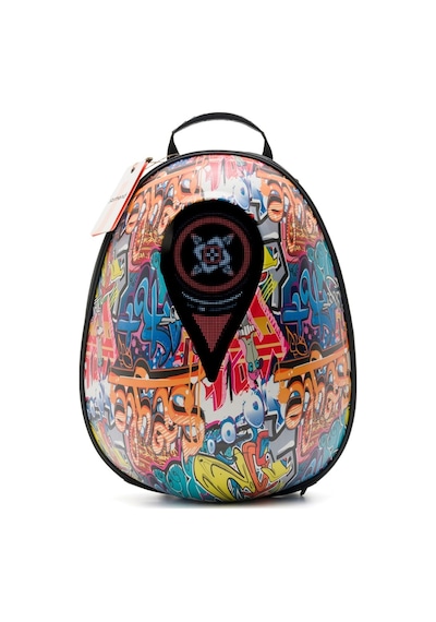 Missidea Jarmend Meteor Led Ekranlı Motosiklet Sırt Çantası Kask Formlu Gariffiti +powerbank lidir Çok Renkli