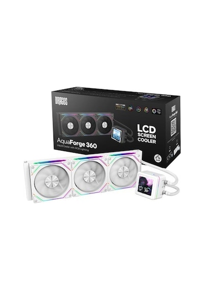 Dragos Aquaforge 360 Intel-amd 360mm Lcd Ekranlı Argb Beyaz Sıvı Soğutucu