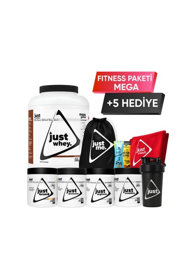 Just Nutrition Fitness Paketi - Mega + 5 Hediye Protein Tozu + Bcaa + Glutamin + Arjinin + Kreatin Karışık