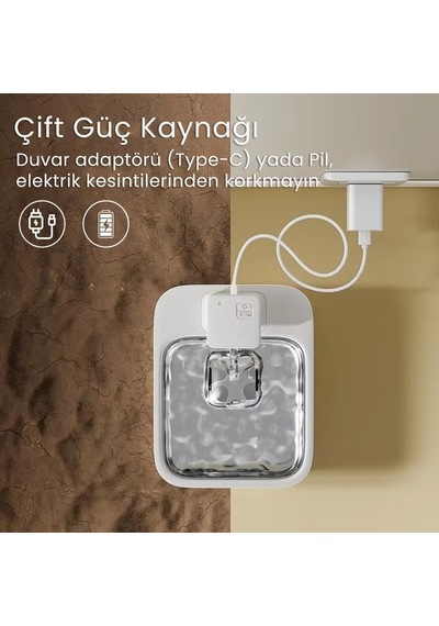 Aqua Flow 4l Çelik Hazne Wi-fi Bataryalı Akıllı Otomatik Kedi Köpek Su Pınarı Su Çeşmesi Su Şelalesi Ultra Se