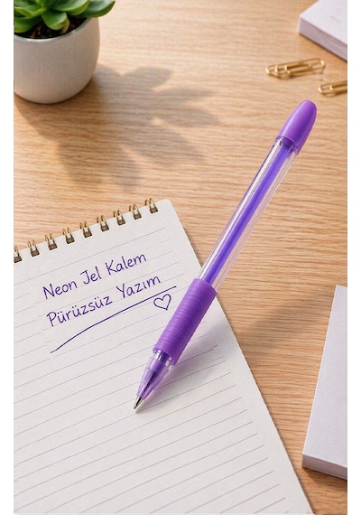Neon Jel Kalem 1.0mm 1 Adet Pensan Neon Gel Tükenmez Kalem Neon Pilot Kalem Canlı Neon Renk Akıcı Yazım Okul Ofis Mor