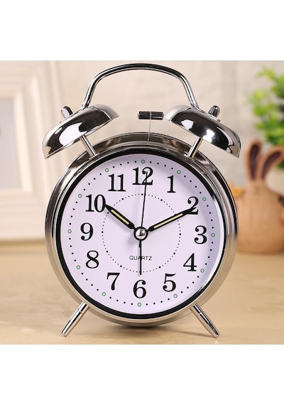 Valkyrie Akar Saniyeli Nostaljik Büyük Boy Masa Çalar Saat Yüksek Alarm Sesi 16,5cm Hediyelik Işıklı Parlak Akrep Yelkovan