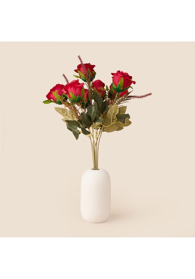 Deco Gül 7'li Dal Çiçek - Kırmızı - 43 Cm Çok Renkli