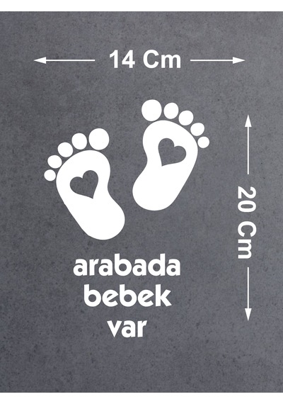 Arabada Bebek Var Sticker - Araba Oto Araç Cam Sticker - 02502 20x14 Cm