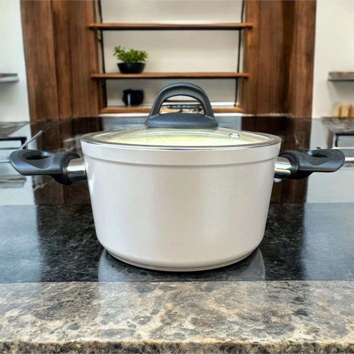 Hascevher Ezme Bio Granit 18 Cm Derin Tencere Krem