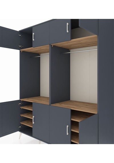 Kronos Gardrop 10 Raflı 8 Kapaklı 2 Askılı 176x59x221 Antrasit-antrasit/çam Antrasit/çam Kronos Gardrop 10 Raflı 8 Kapaklı 2 Askılı 176x59x221 Antrasit-antrasit/çam Antrasit/çam