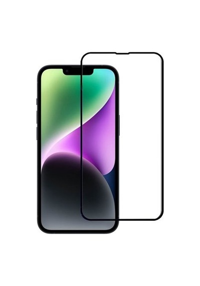 Apple Uyumlu   iPhone 14 Siyah 5D Tam Kaplayan Ekran Koruyucu Cam
