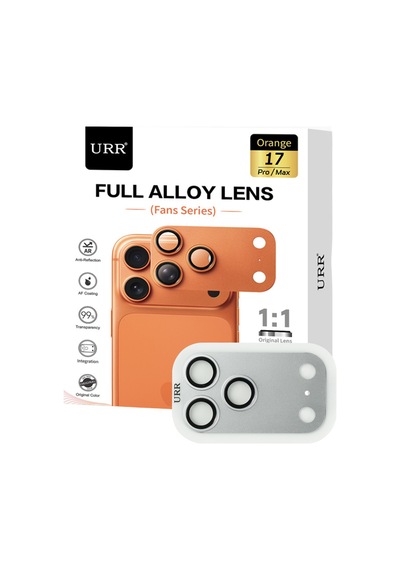 Urr Apple Uyumlu iPhone 17 Pro Fans Series Full Alloy Kamera Lens Koruyucu Gümüş