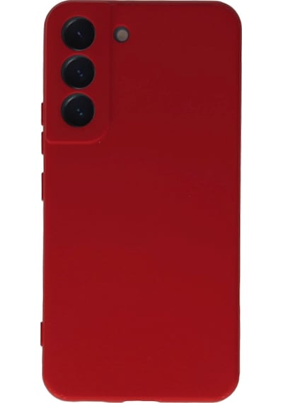 Samsung Galaxy Uyumlu S22 Kılıf Kamera Korumalı Lansman Silikon Kapak Kırmızı