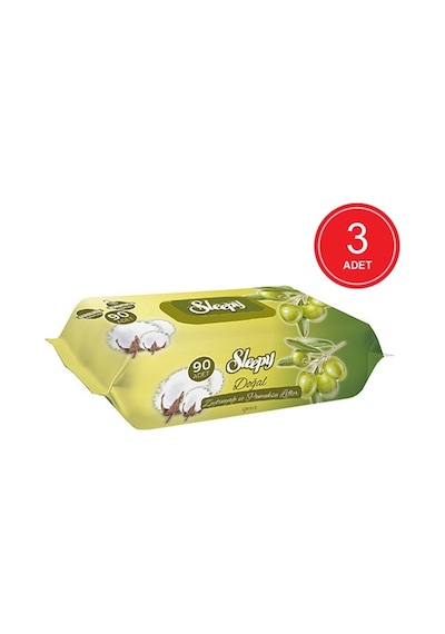 Sleepy Doğal Zeytinyağı Ve Pamuksu Lifler Islak Havlu 3 X 90'Lı